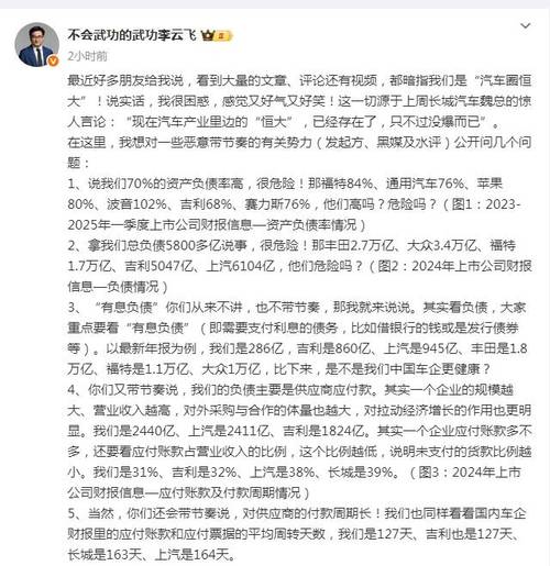 _比亚迪李云飞：中国主流车企不存在所谓的车圈恒大，负债重点要看有息负债_比亚迪李云飞：中国主流车企不存在所谓的车圈恒大，负债重点要看有息负债